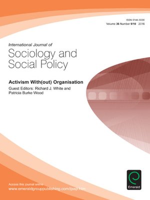 cover image of International Journal of Sociology and Social Policy, Volume 36, Issue 42623